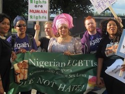 Manifestación de LGBTI nigerianos