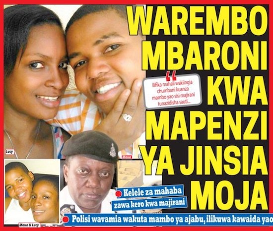 Reportaje del periódico tanzano sobre el caso en suajili. El titular dice: 